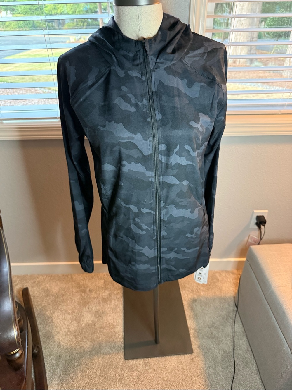 RBX Black Camo Hooded Bomber Jacket
